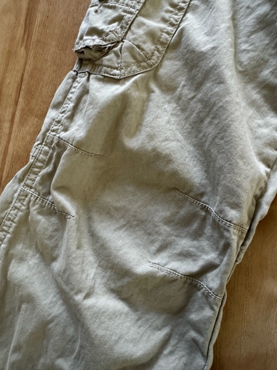 Vintage Y2K Mudd Beige Low Rise Cargo Pants Big Pockets Drawstring Ankle Size XS - Picture 6 of 8